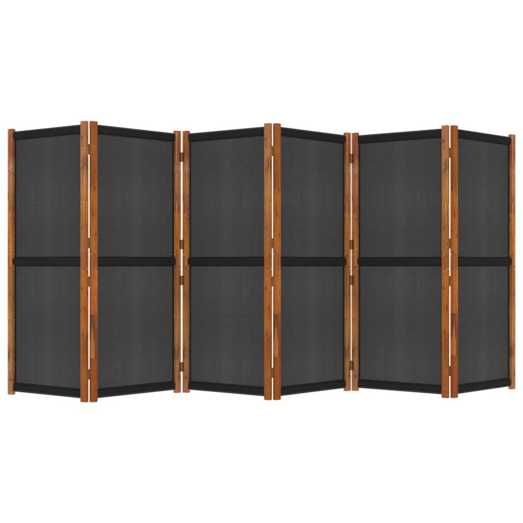 6-tlg. Raumteiler Schwarz 420x180 cm