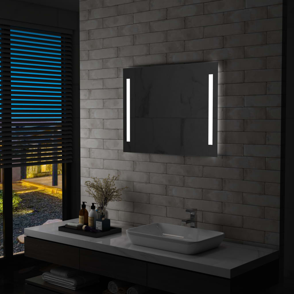 Badezimmer-Wandspiegel mit LEDs 80x60 cm