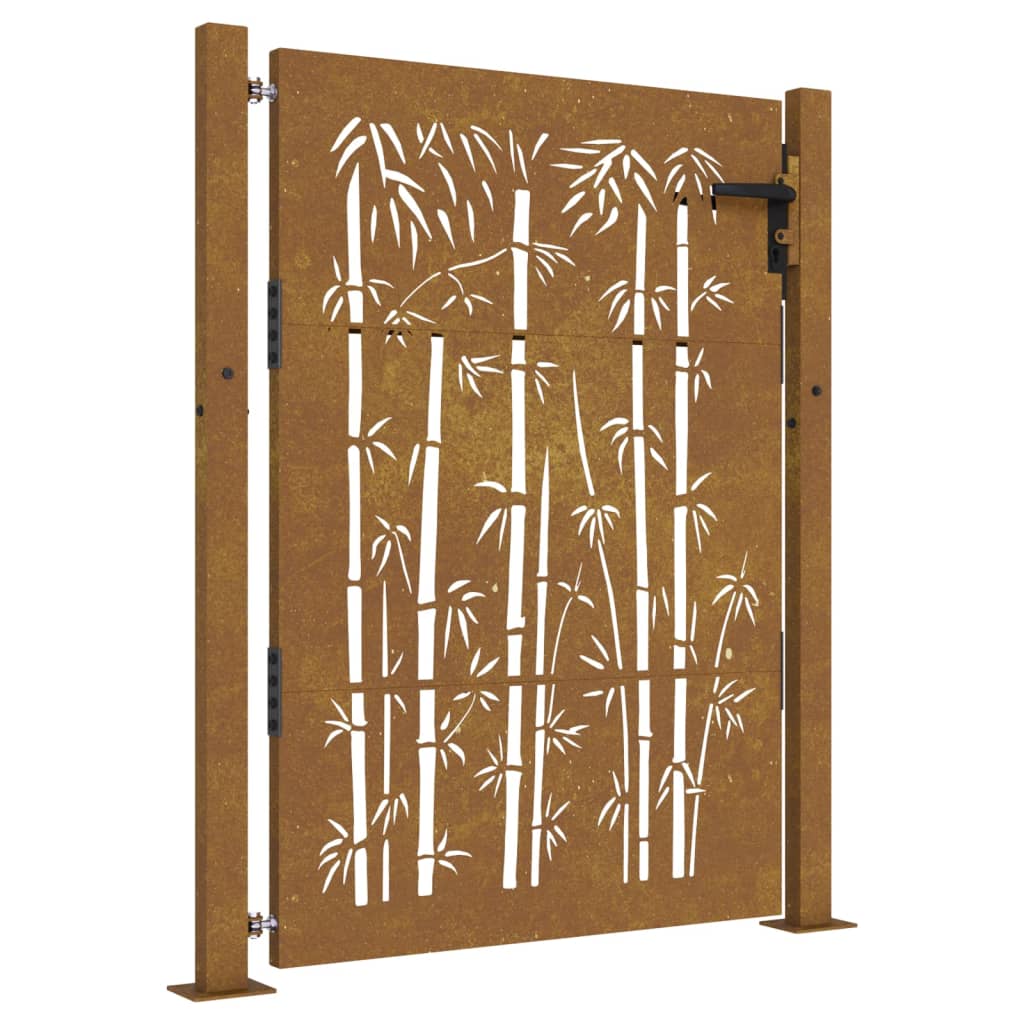 Gartentor 105x155 cm Cortenstahl Bambus-Design