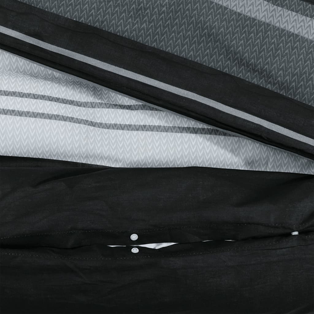 Bettwäsche-Set Schwarz und Weiß 225x220 cm Baumwolle
