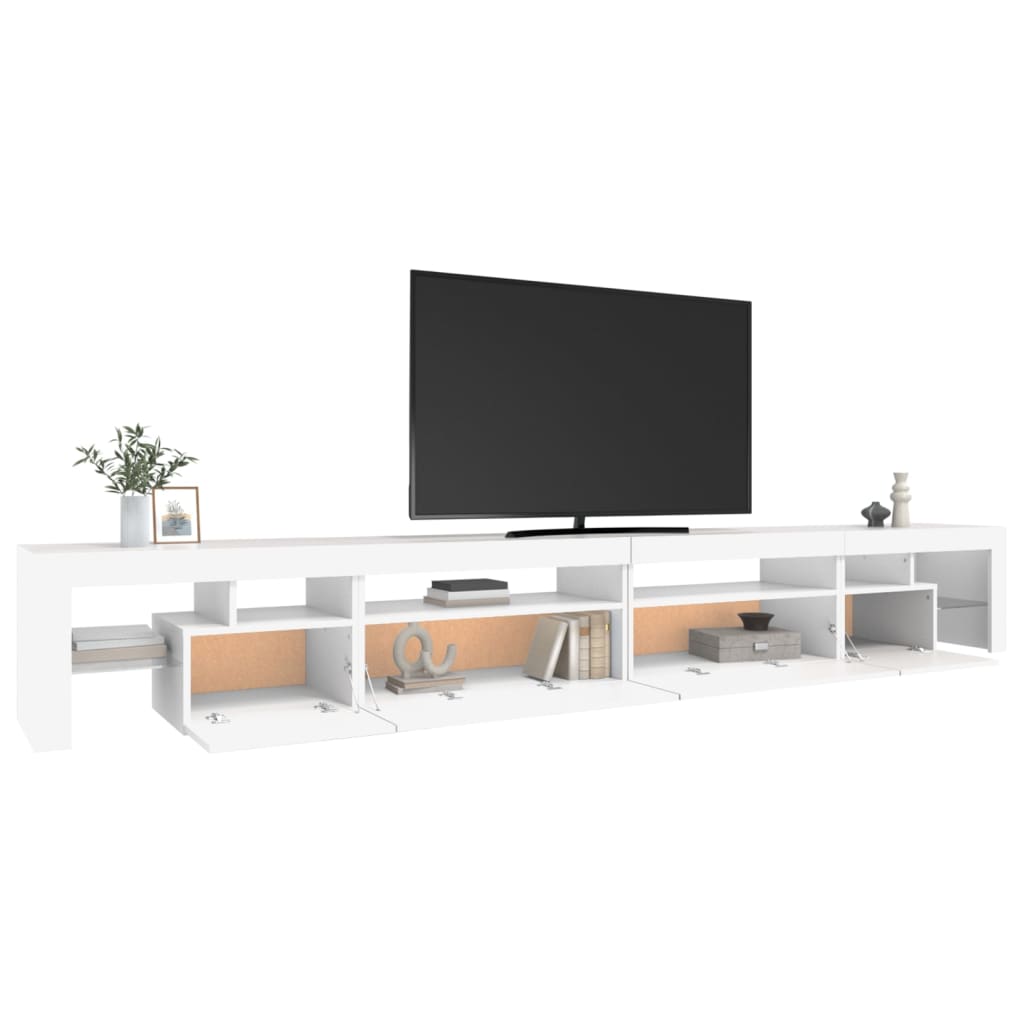 TV-Schrank mit LED-Leuchten Weiß 290x36,5x40 cm