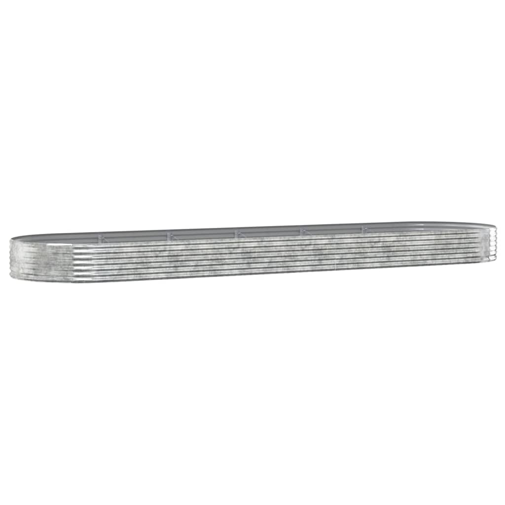 Hochbeet Pulverbeschichteter Stahl 523x140x36 cm Silbern
