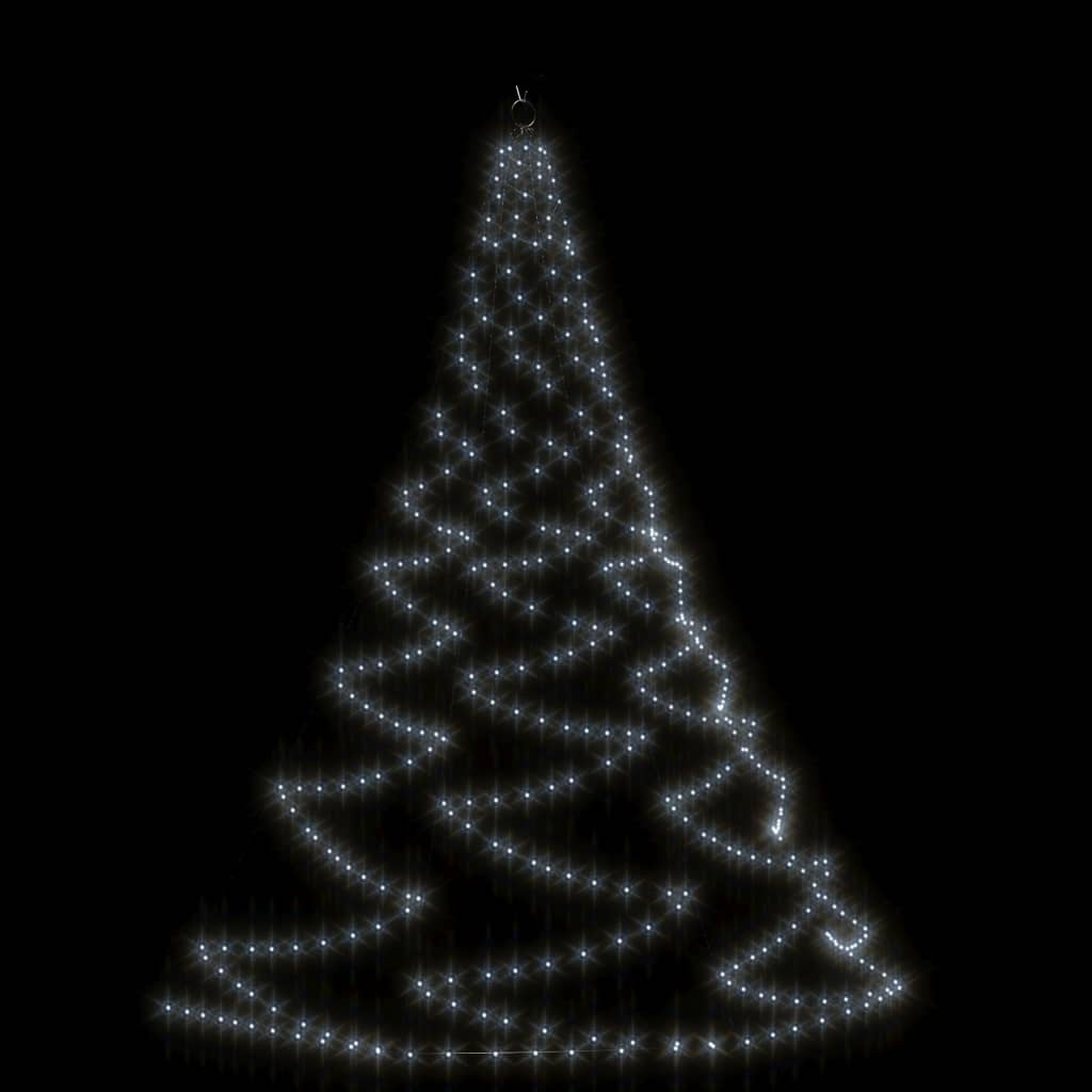 Weihnachtsbaum an der Wand mit Metallhaken 260 LED Kaltweiß 3 m