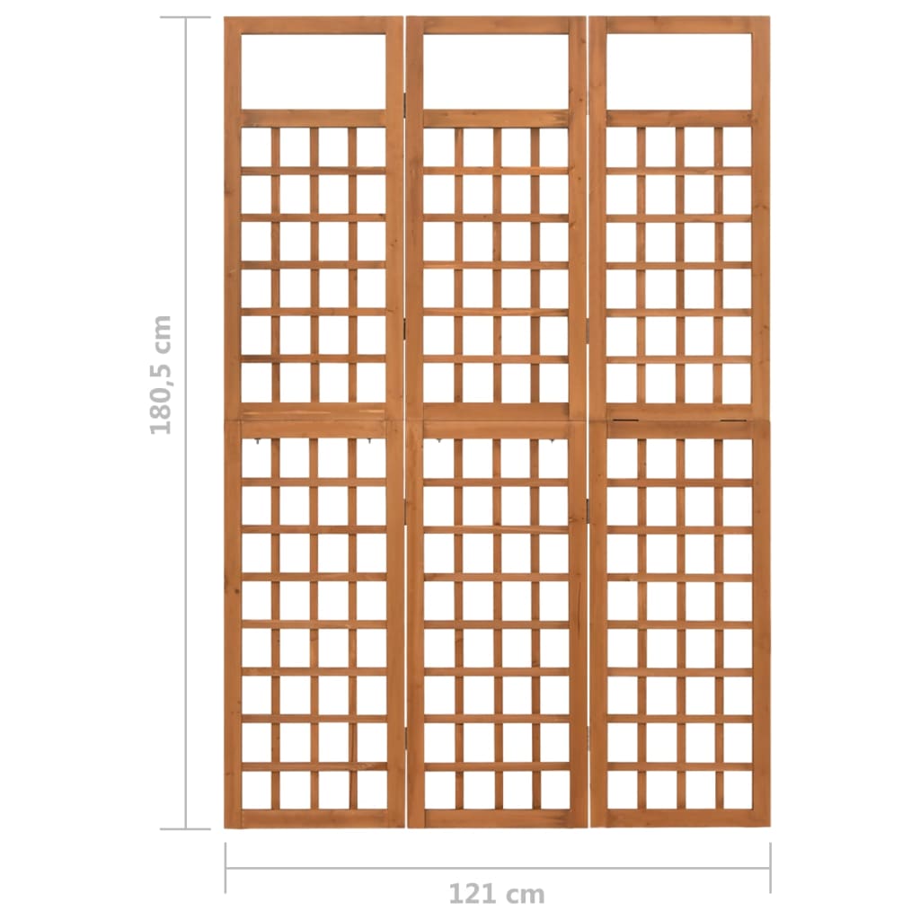 Spalier/Paravent 3-teilig Massivholz Tanne 121x180,5 cm