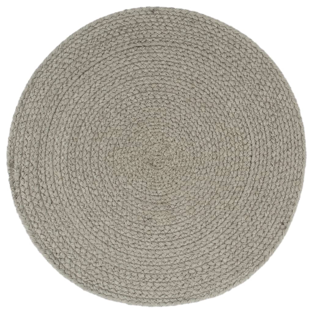 Tischsets 4 Stk. Grau 38 cm Rund Baumwolle