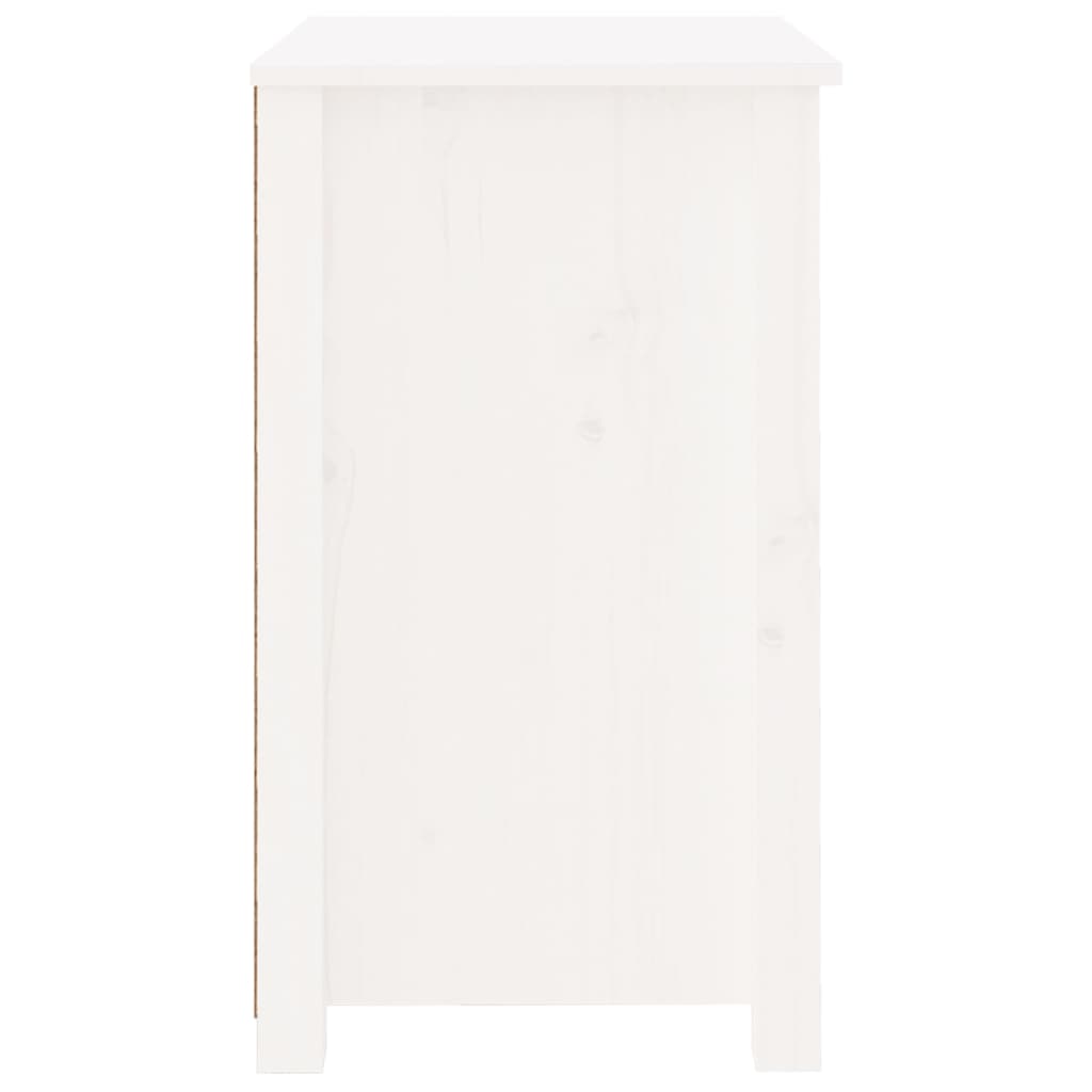 Nachttisch Weiß 50x35x61,5 cm Massivholz Kiefer