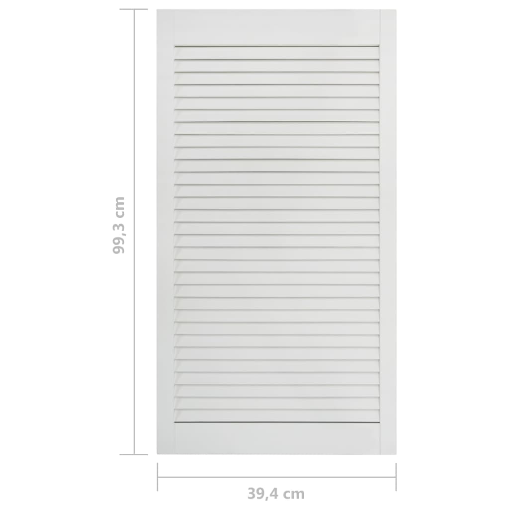 Schranktüren Lamellen-Design 2 Stk Weiß 99,3x39,4 cm Massivholz
