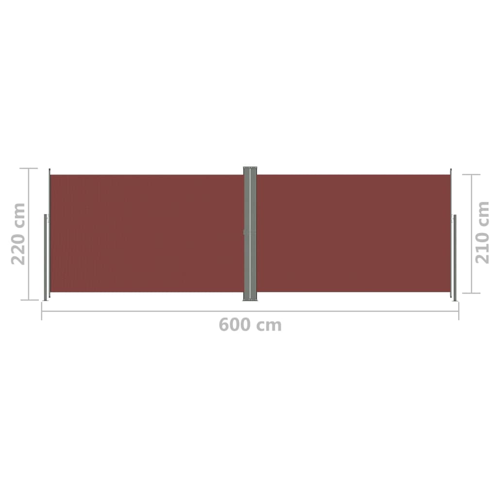 Seitenmarkise Ausziehbar Braun 220x600 cm