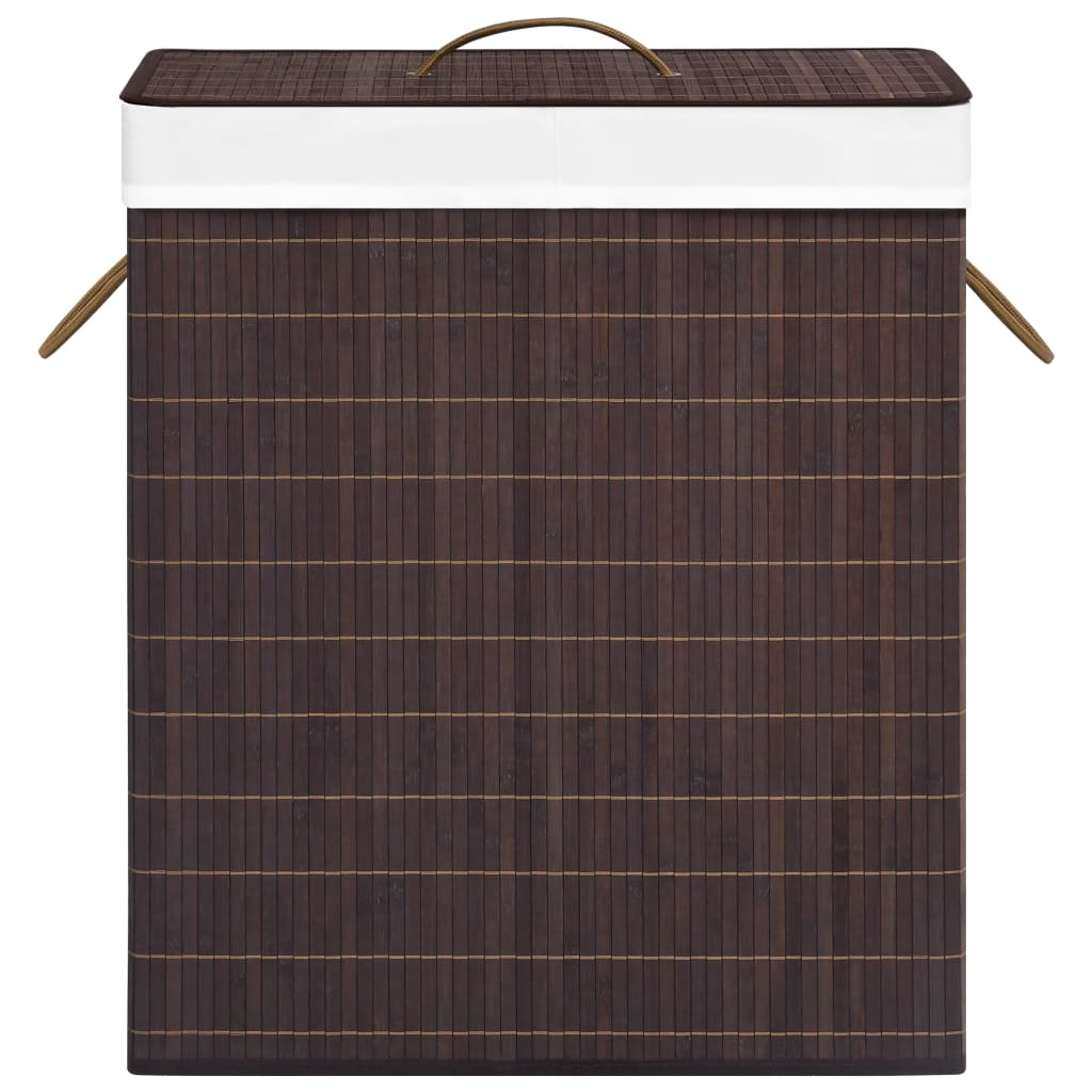 Bambus-Wäschekorb mit 2 Fächern Braun 100 L