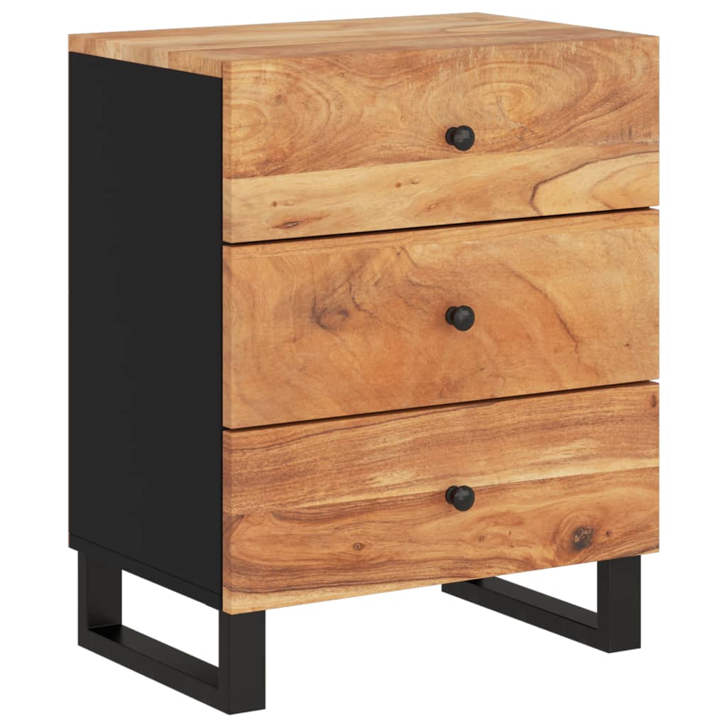 Nachttisch 50x33x62 cm Massivholz Akazie & Holzwerkstoff