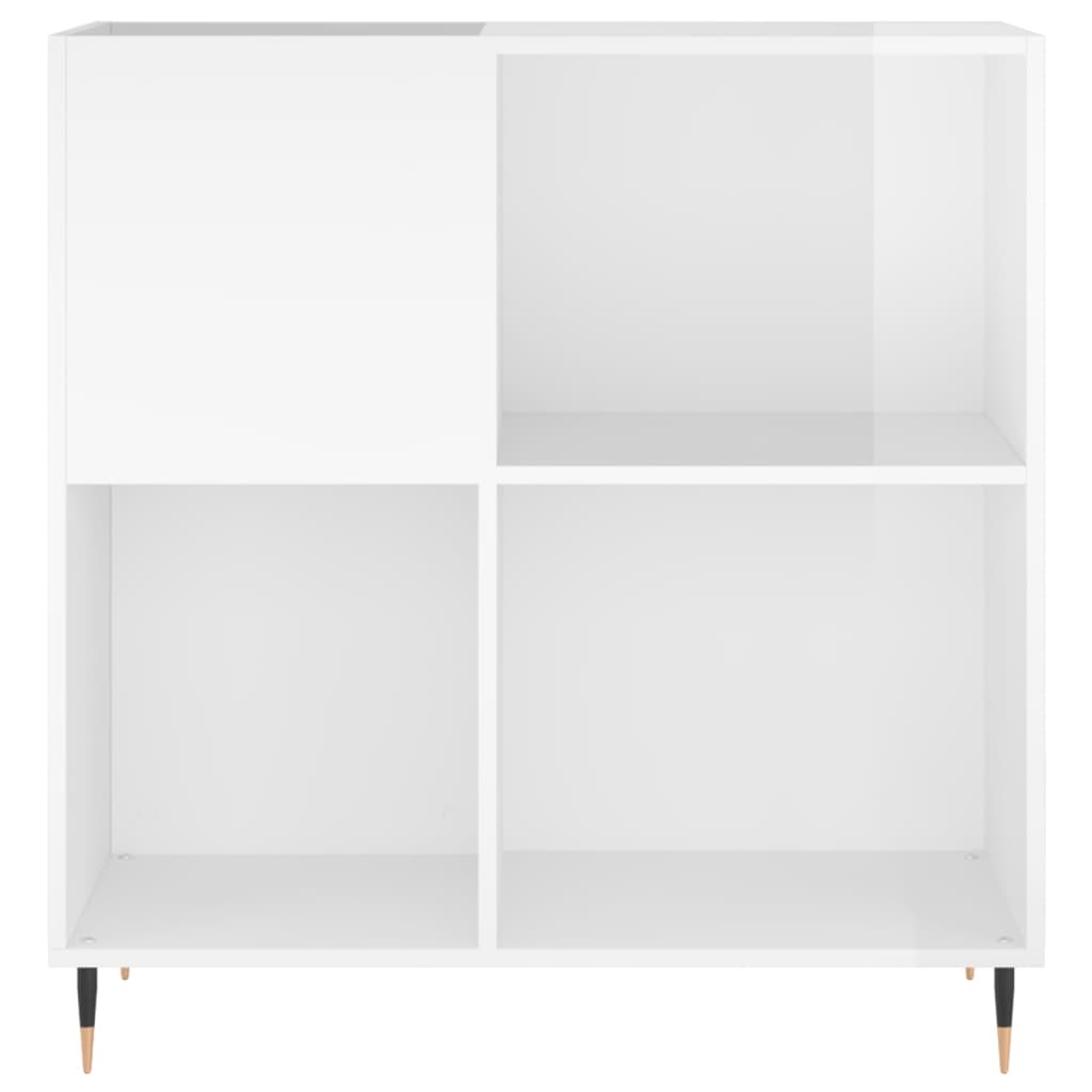 Plattenschrank Hochglanz-Weiß 84,5x38x89 cm Holzwerkstoff