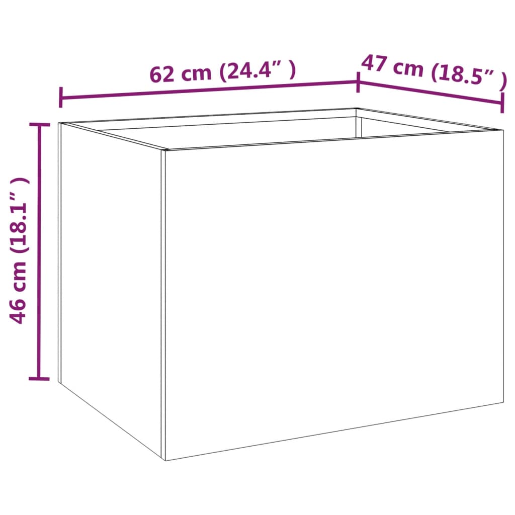 Pflanzkübel 62x47x46 cm Cortenstahl