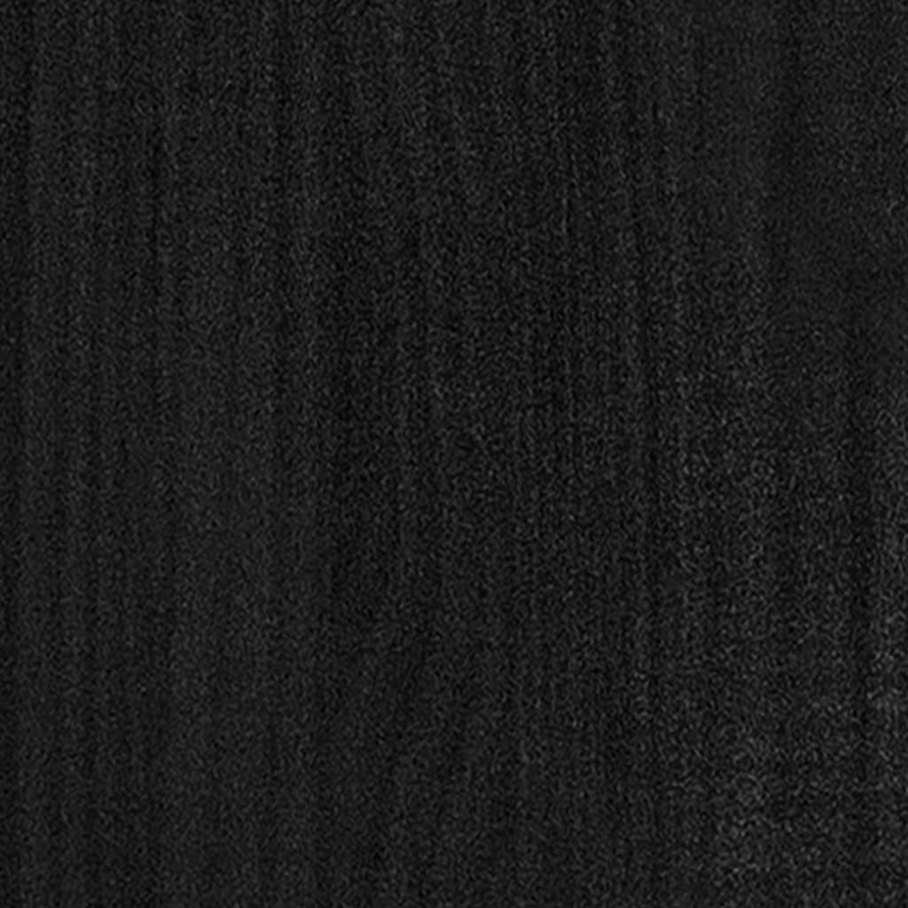 Pflanzkübel Schwarz 40x40x70 cm Massivholz Kiefer 