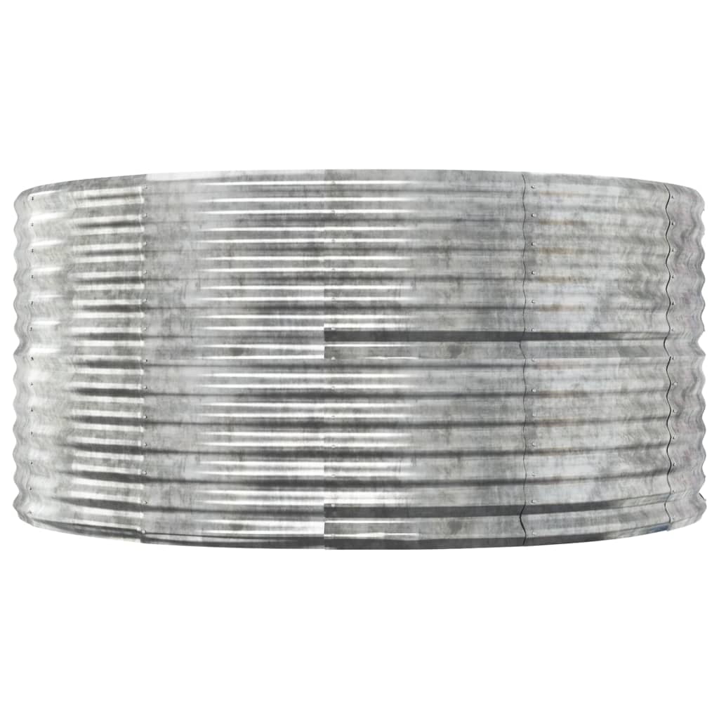 Hochbeet Silbern 140x140x68 cm Pulverbeschichteter Stahl