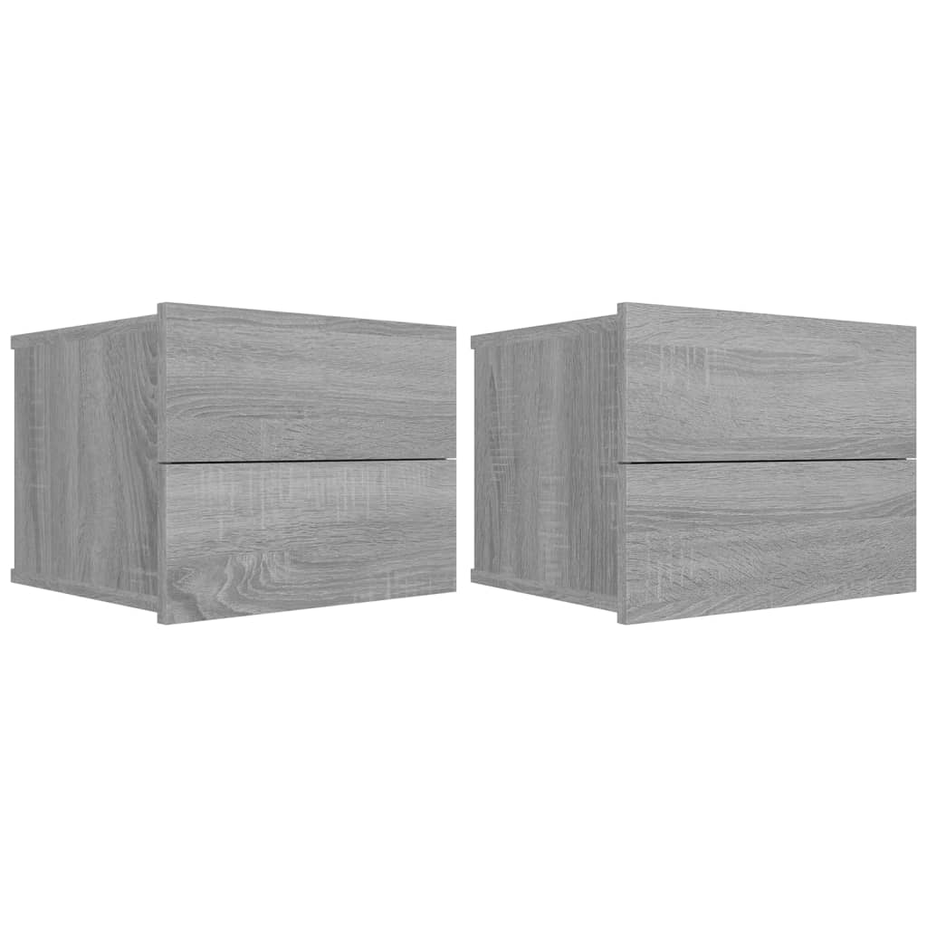 Nachttische 2 Stk. Grau Sonoma 40x30x30 cm Holzwerkstoff