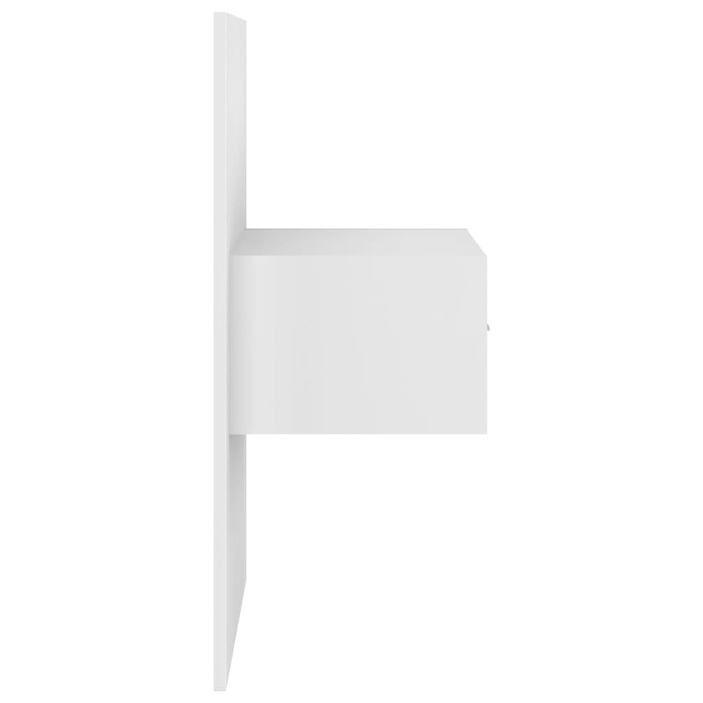 Wand-Nachttisch Hochglanz-Weiß