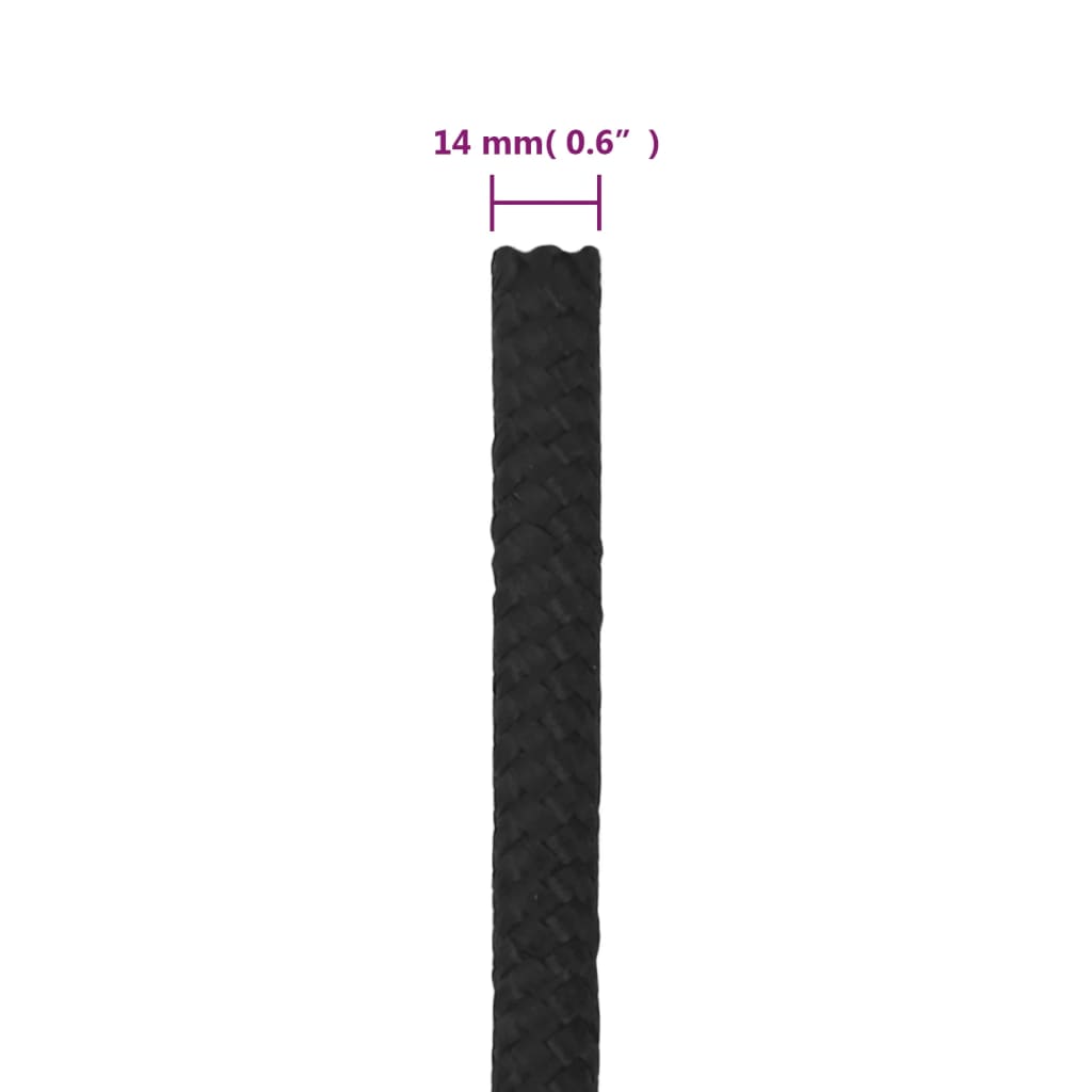 Bootsseil Schwarz 14 mm 25 m Polypropylen
