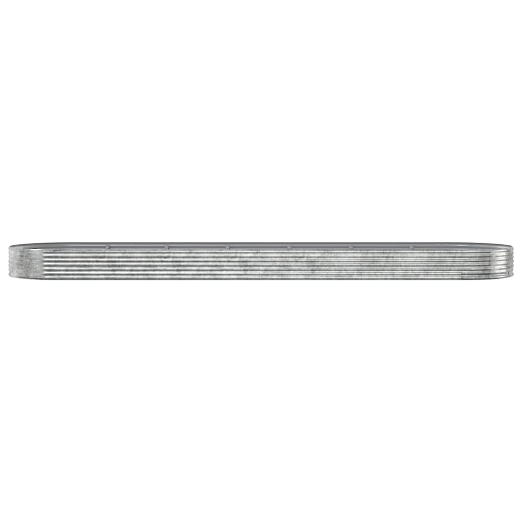 Hochbeet Pulverbeschichteter Stahl 600x140x36 cm Silbern