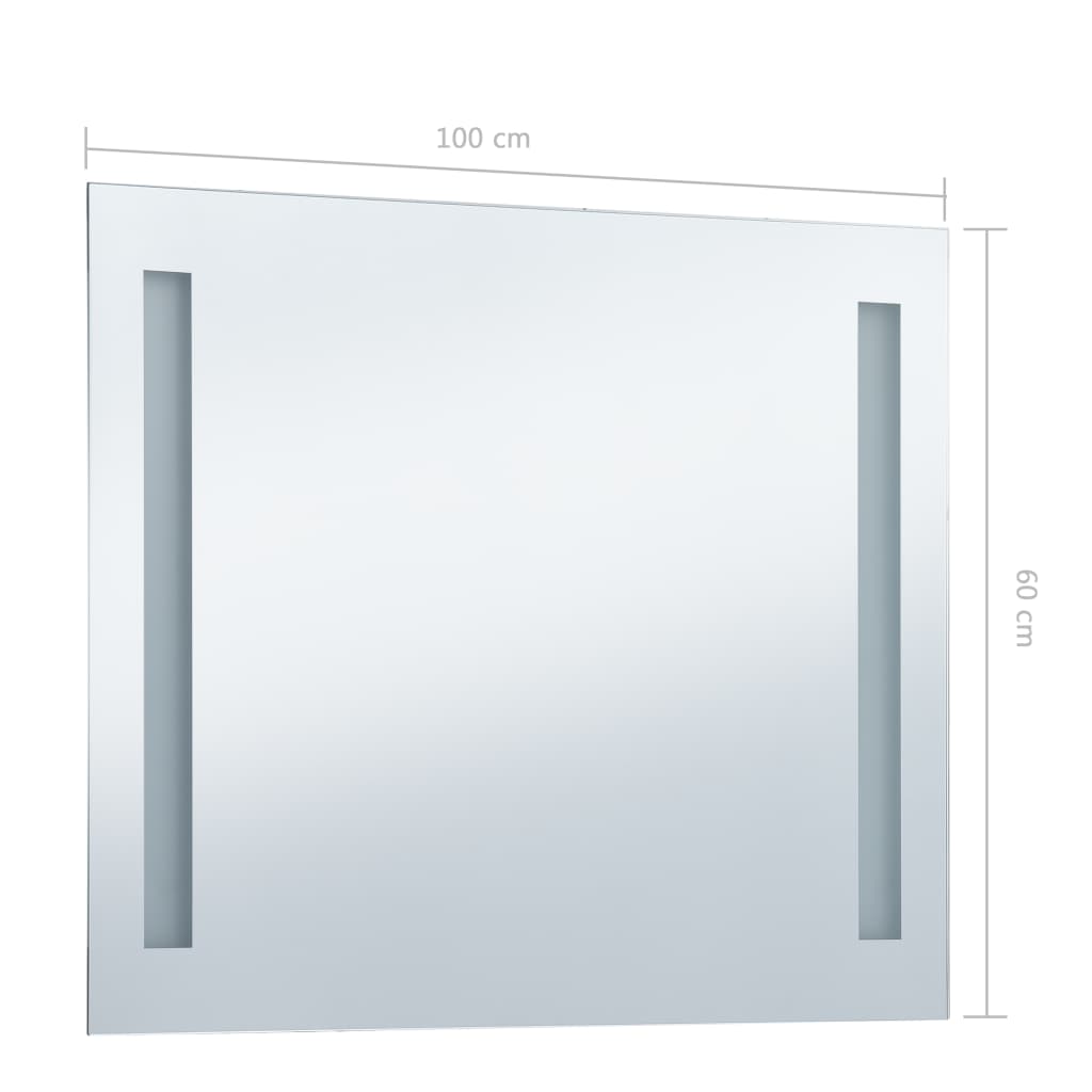 Badezimmer-Wandspiegel mit LEDs 100x60 cm