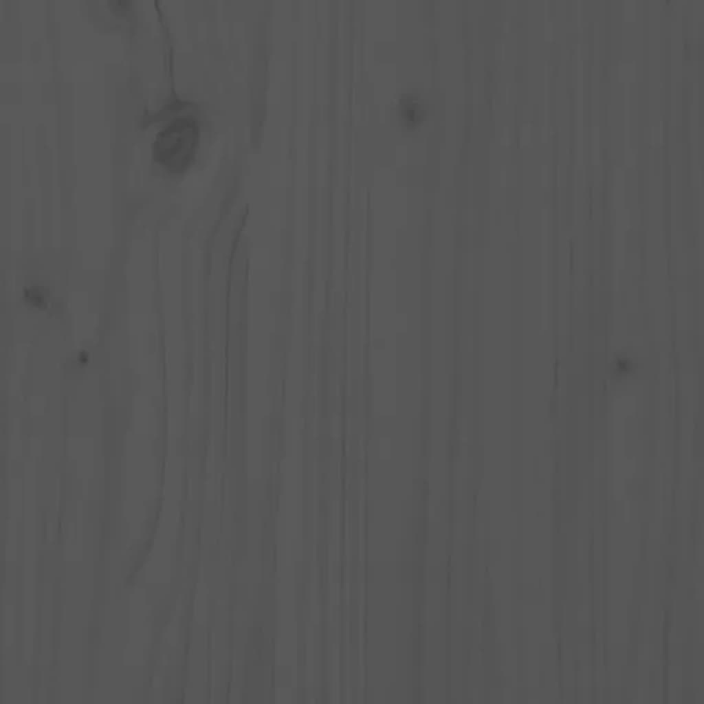 Pflanzkübel mit Ablage Grau 54x54x81 cm Massivholz Kiefer