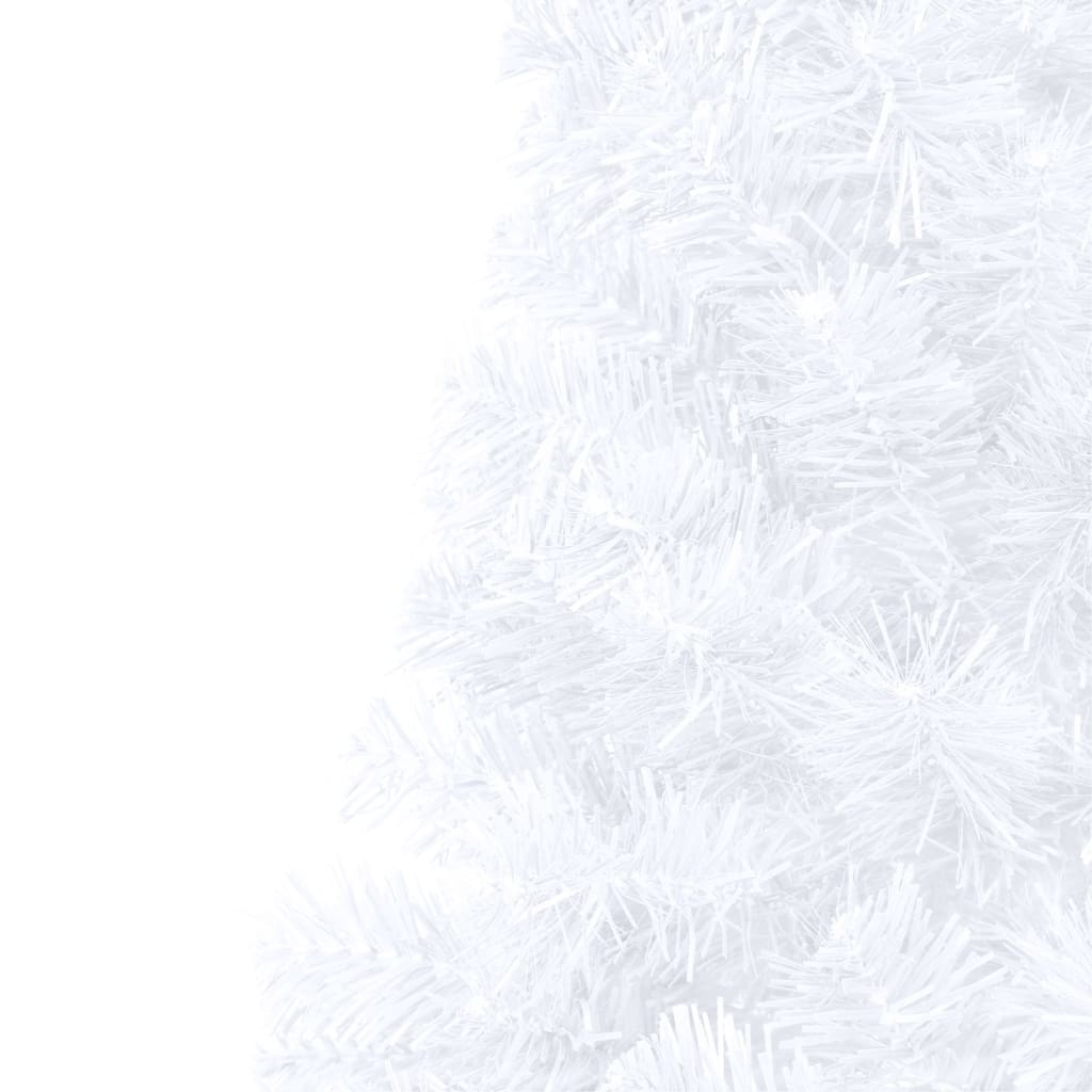 Künstlicher Halb-Weihnachtsbaum Beleuchtung Kugeln Weiß 240 cm