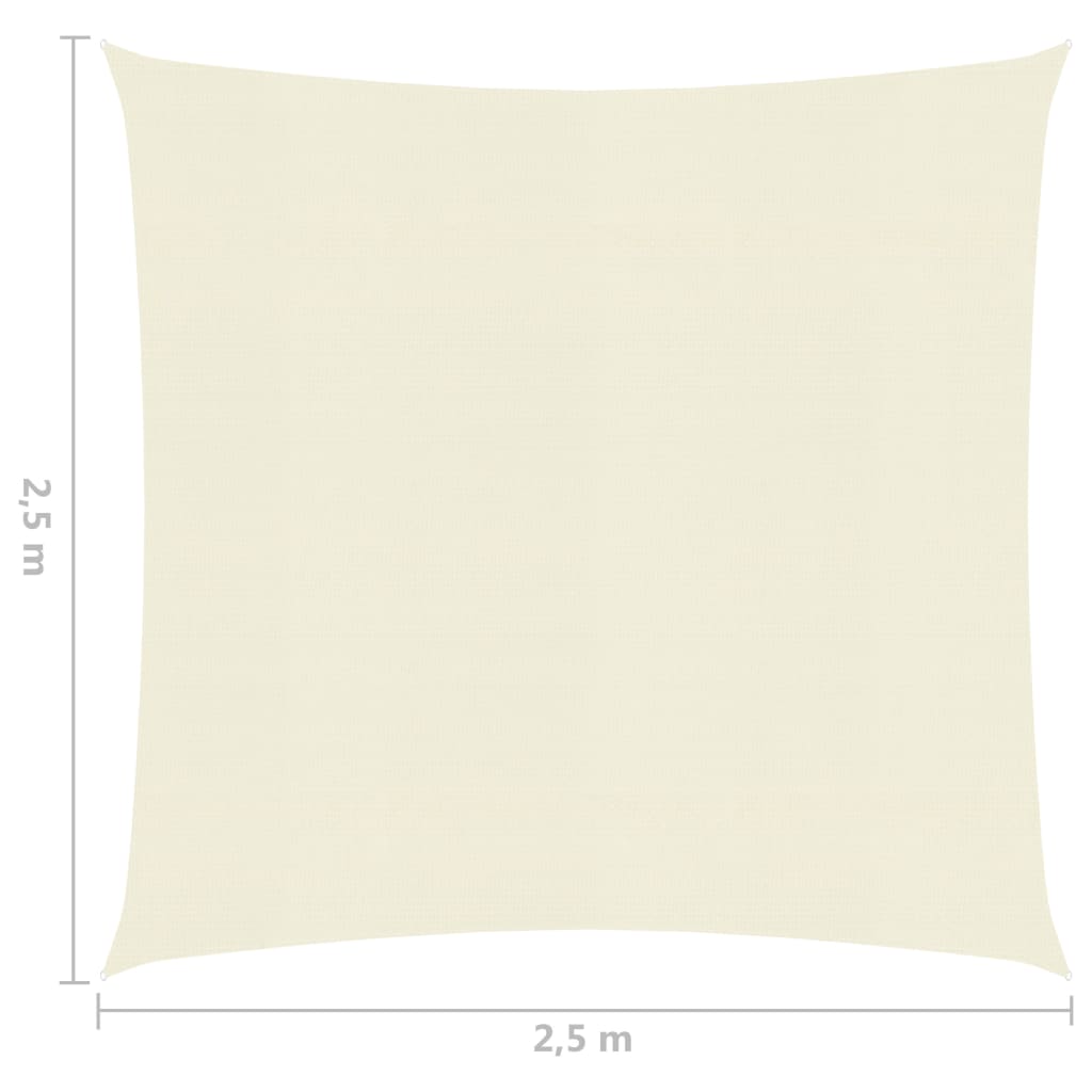 Sonnensegel 160 g/m² Creme 2,5x2,5 m HDPE