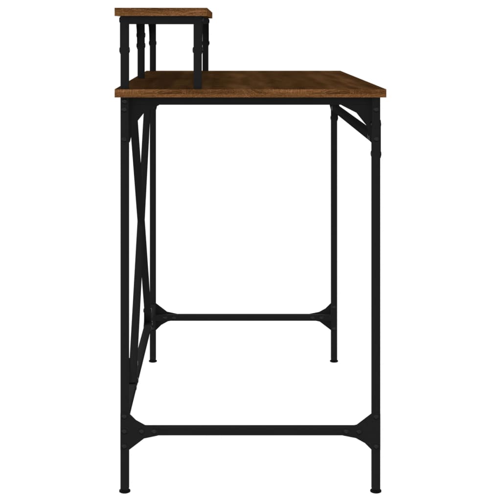 Schreibtisch Braun Eichen-Optik 100x50x90cm Holzwerkstoff Eisen