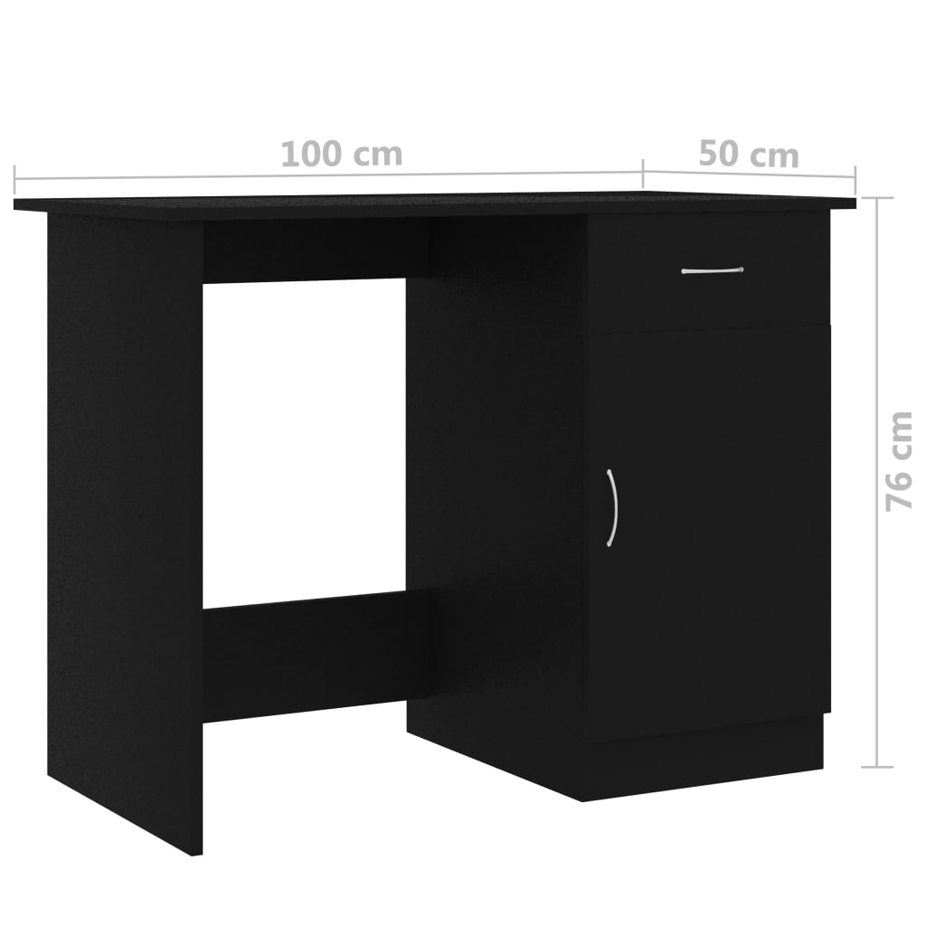 Schreibtisch Schwarz 100x50x76 cm Holzwerkstoff