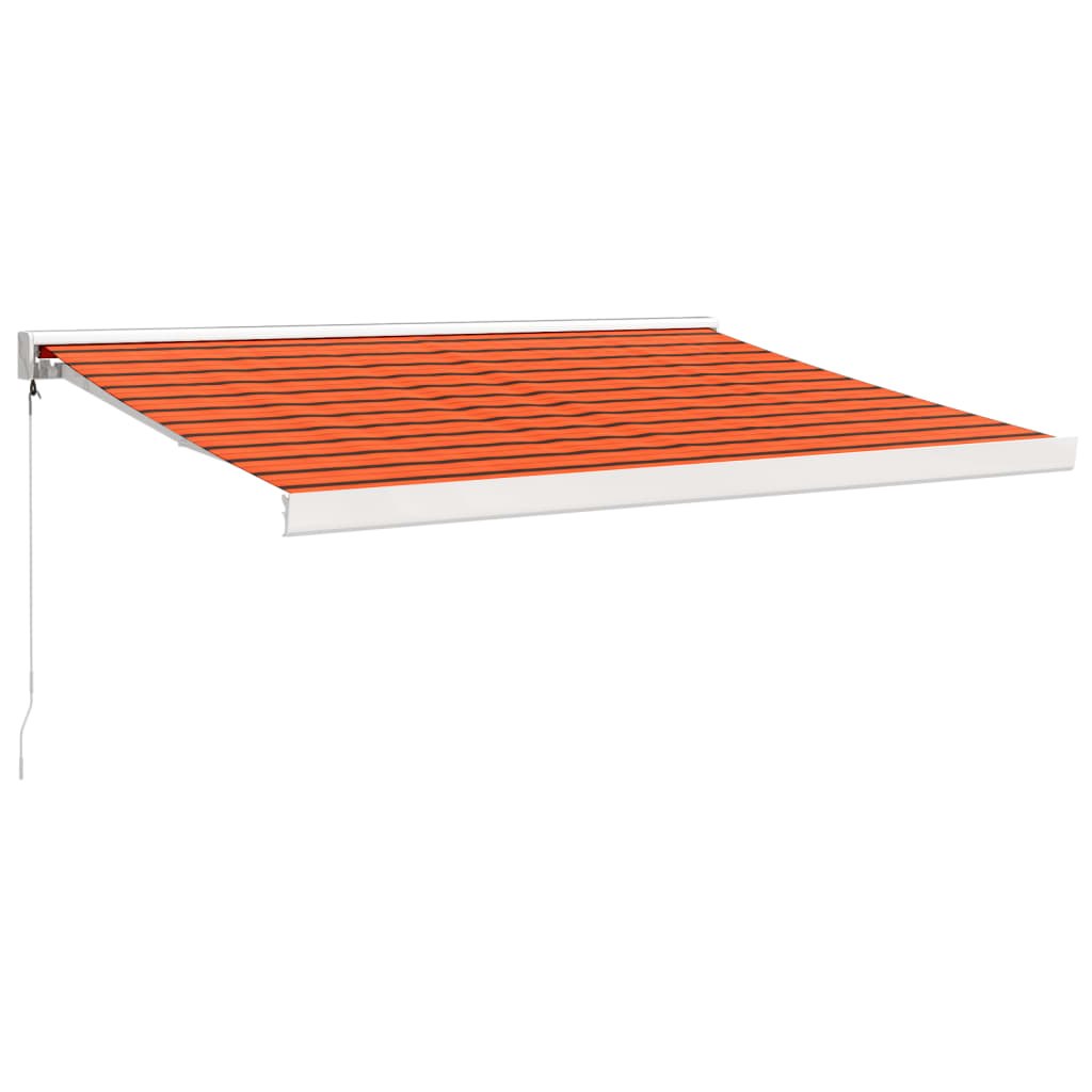 Markise Einziehbar Orange und Braun 3x2,5 m Stoff und Aluminium