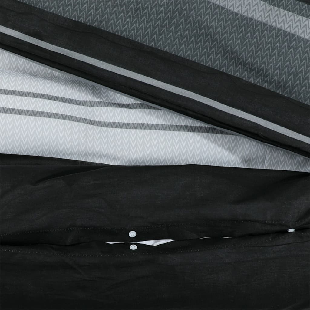 Bettwäsche-Set Schwarz und Weiß 140x200 cm Baumwolle