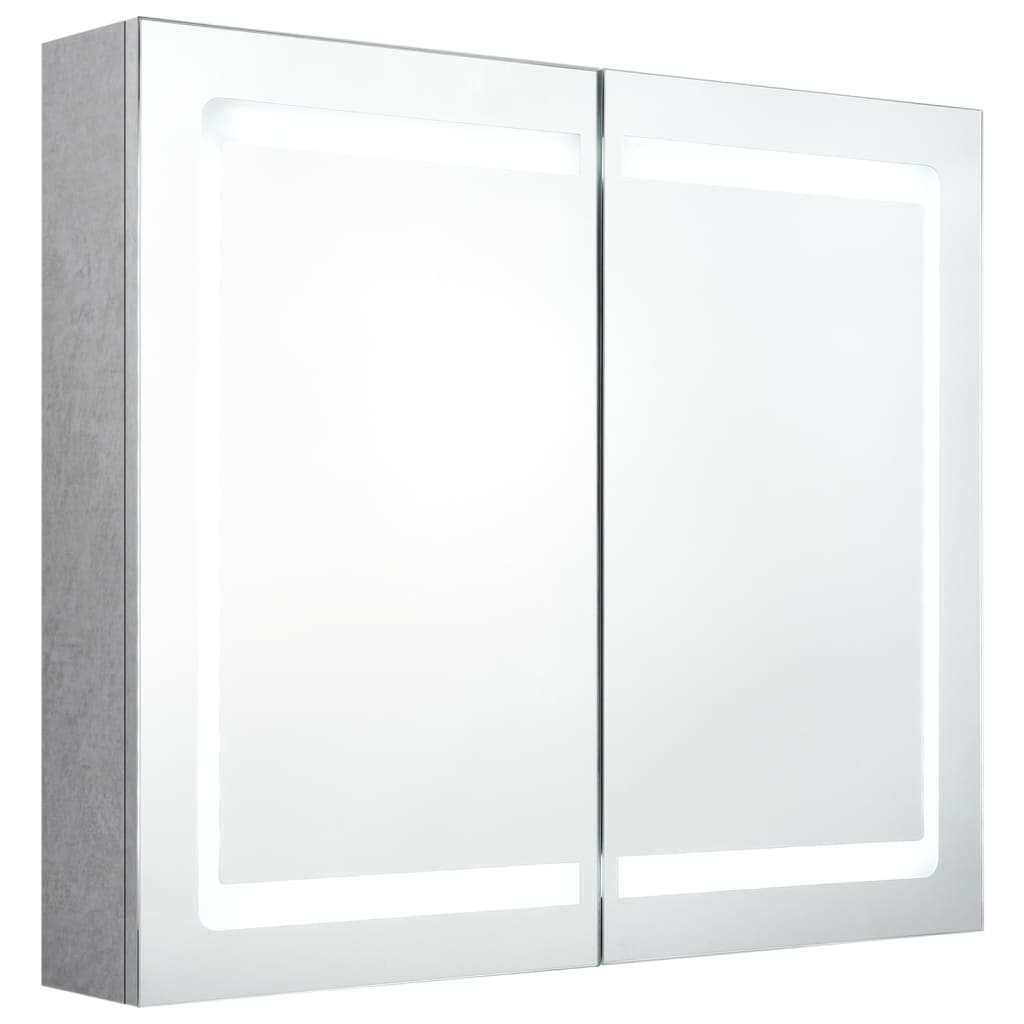 LED-Spiegelschrank fürs Bad Betongrau 80x12x68 cm