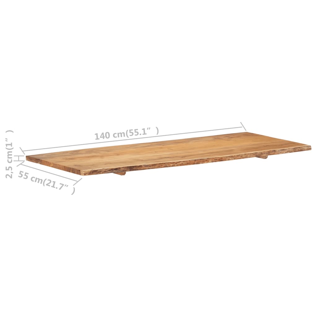 Badezimmer-Waschtischplatte Massivholz Akazie 140x52x2,5 cm