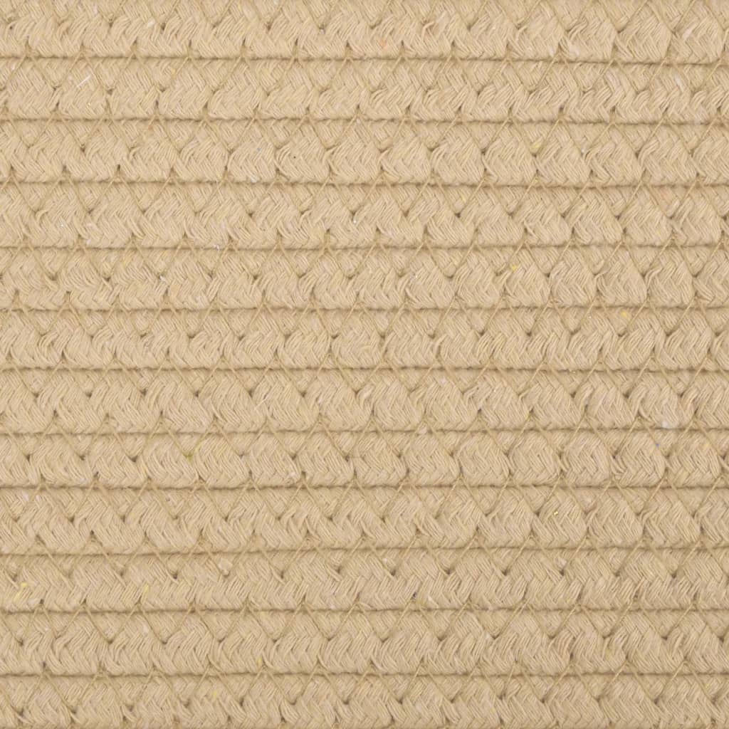 Wäschekorb Beige und Weiß Ø55x36 cm Baumwolle