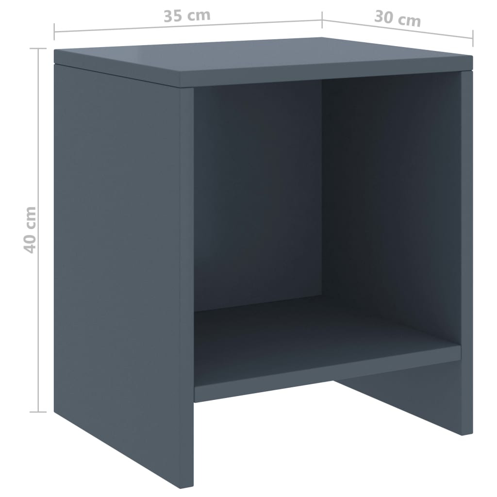 Nachttisch Hellgrau 35x30x40 cm Kiefer Massivholz