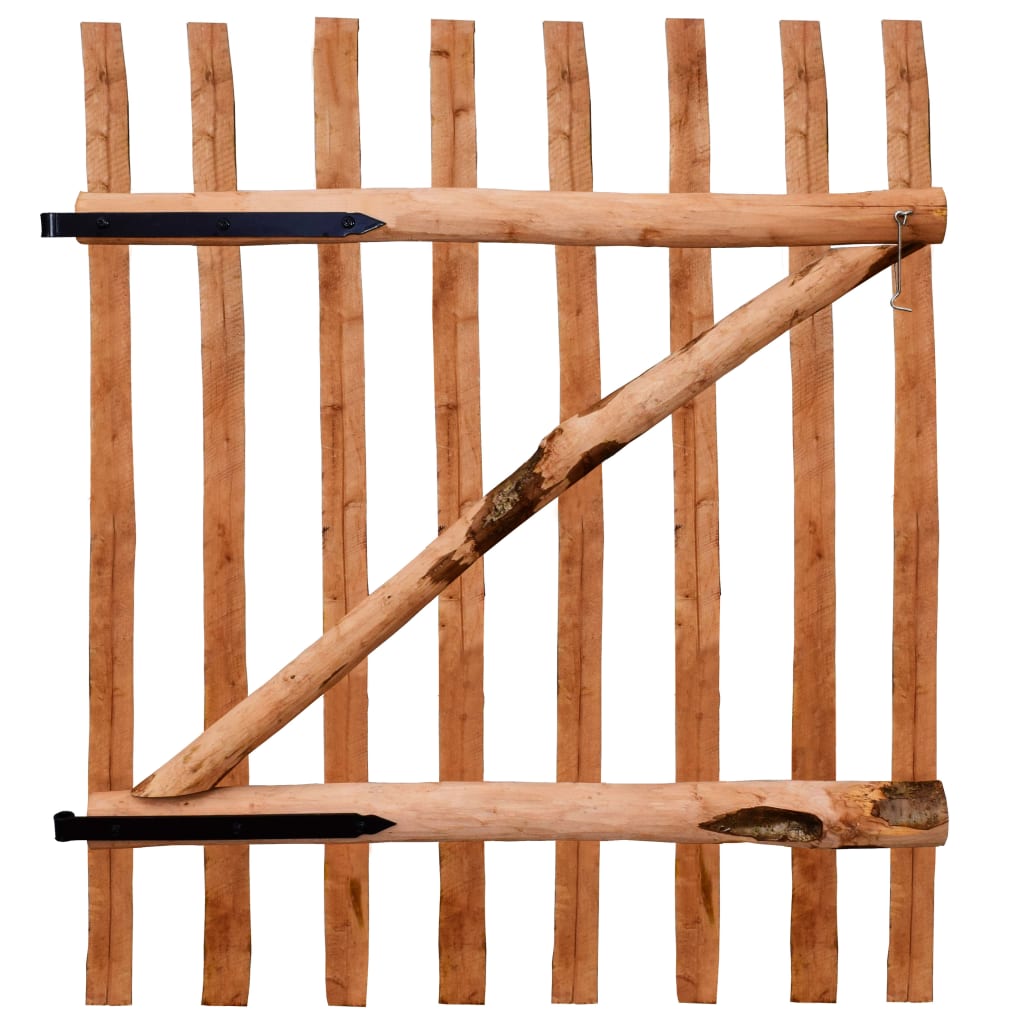 Zauntor Einflügelig Haselnussholz Imprägniert 100×120 cm