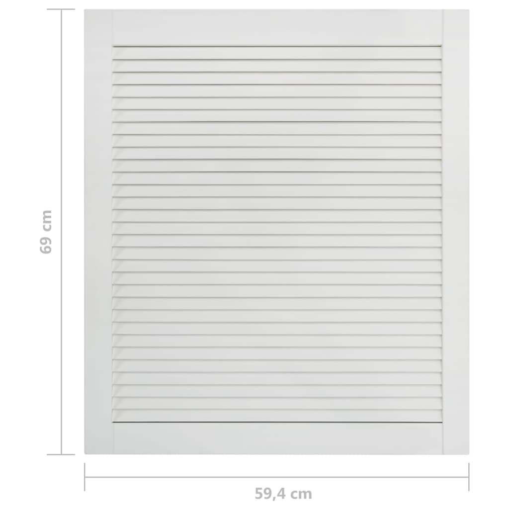Schranktüren Lamellen-Design 4 Stk. Weiß 69x59,4 cm Massivholz
