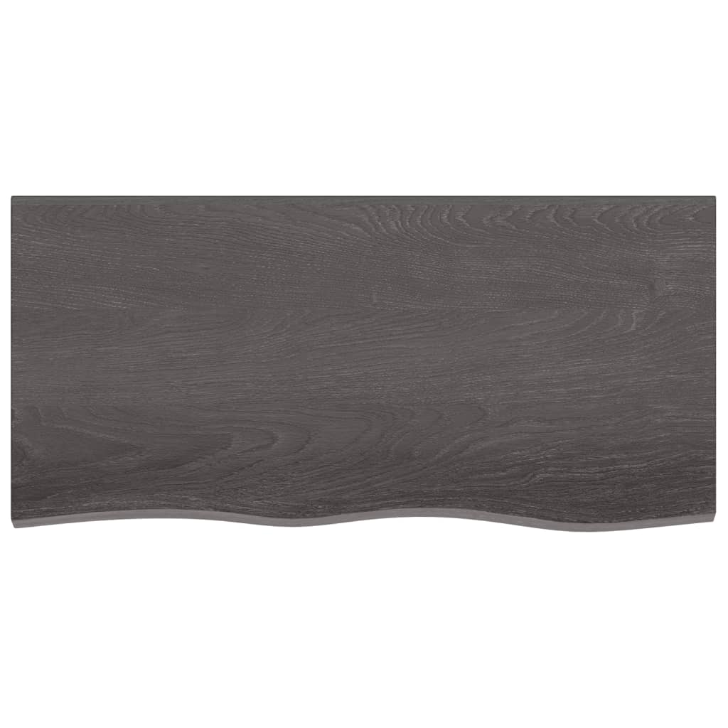 Waschtischplatte Dunkelbraun 100x50x(2-6)cm Massivholz