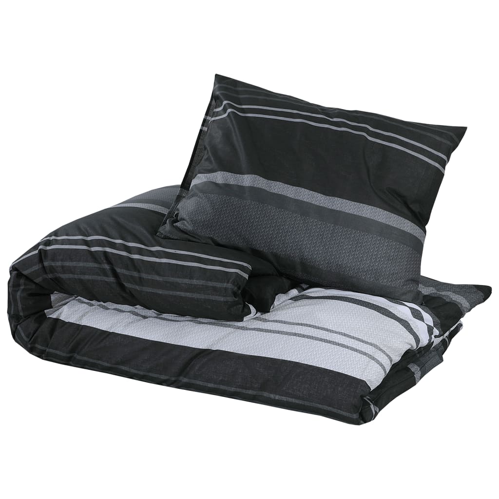 Bettwäsche-Set Schwarz und Weiß 140x200 cm Baumwolle