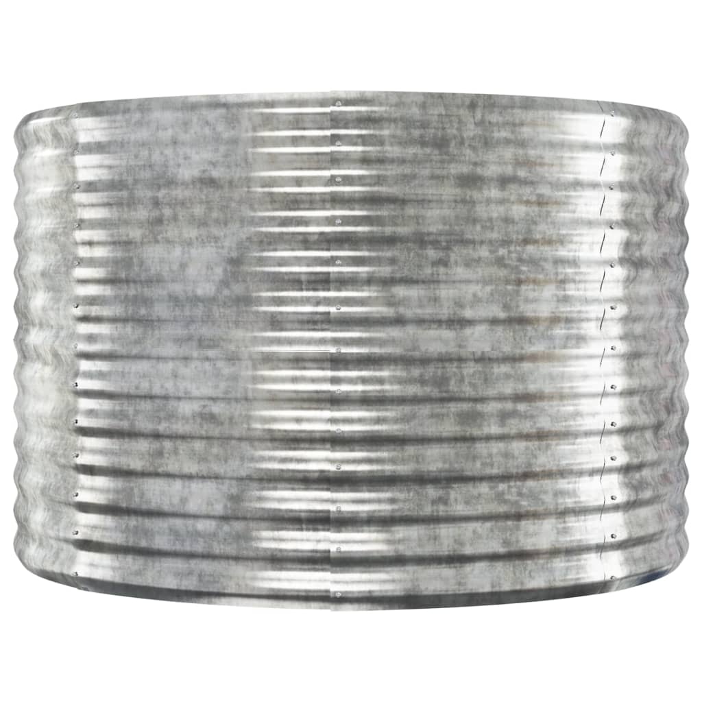 Hochbeet Pulverbeschichteter Stahl 100x100x68 cm Silbern