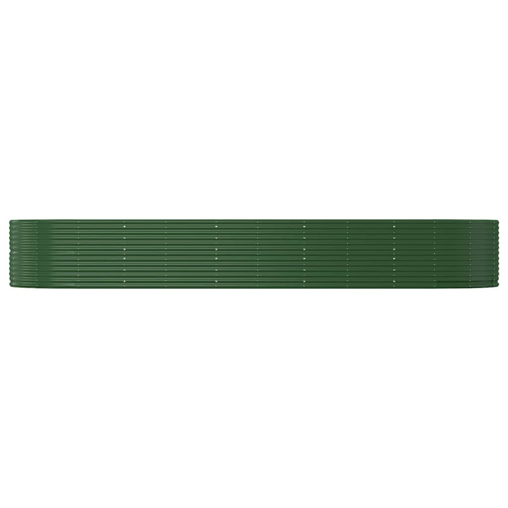 Hochbeet Grün 447x140x68 cm Pulverbeschichteter Stahl